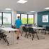Table pliante et empilable avec plateau mélaminé et structure en I - Gamme Sambuy - France Bureau