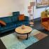 Canapé accueil 2 places en tissu bleu avec piétement chromé, coussin assise et dossier amovible - Fabrication Française - gamme Santerno - France Bureau