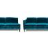 Méridienne canapé 2 places ou 3 places en tissu bleu avec piétement chromé, coussin assise et dossier amovible - Fabrication Française - gamme Santerno - France Bureau
