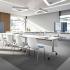 Chaises de réunion coque polypropylène blanc pieds métal chromé, gamme Shuffleis1 Interstuhl - France Bureau