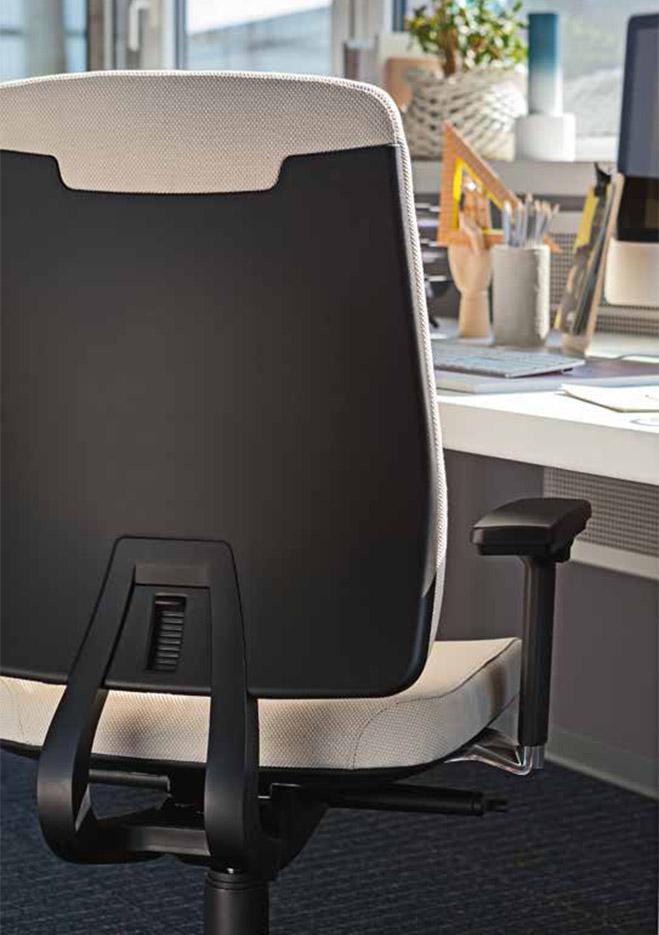 Siège de bureau ergonomique tissu ou similicuir piétement nylon noir ou aluminium poli, gamme Sinope, mobilier de bureau France Bureau