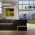 Banque d\'accueil design mélaminé avec éclairage LED, gamme Slizza- France Bureau