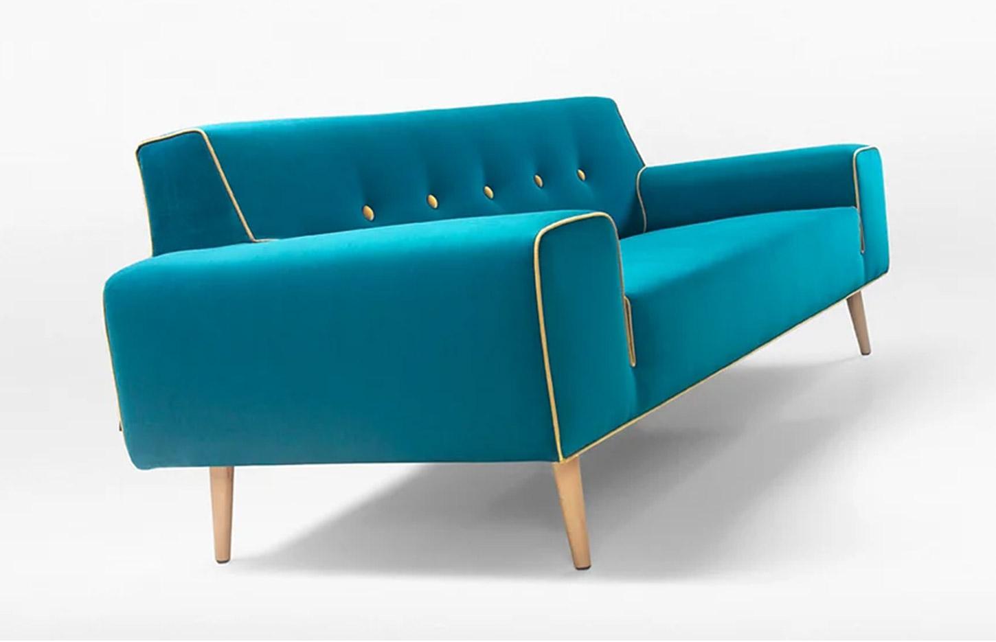 Canapé 2 places original avec pieds bois, gamme Stello - France Bureau 