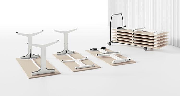 Description Strobel Table de réunion pliante