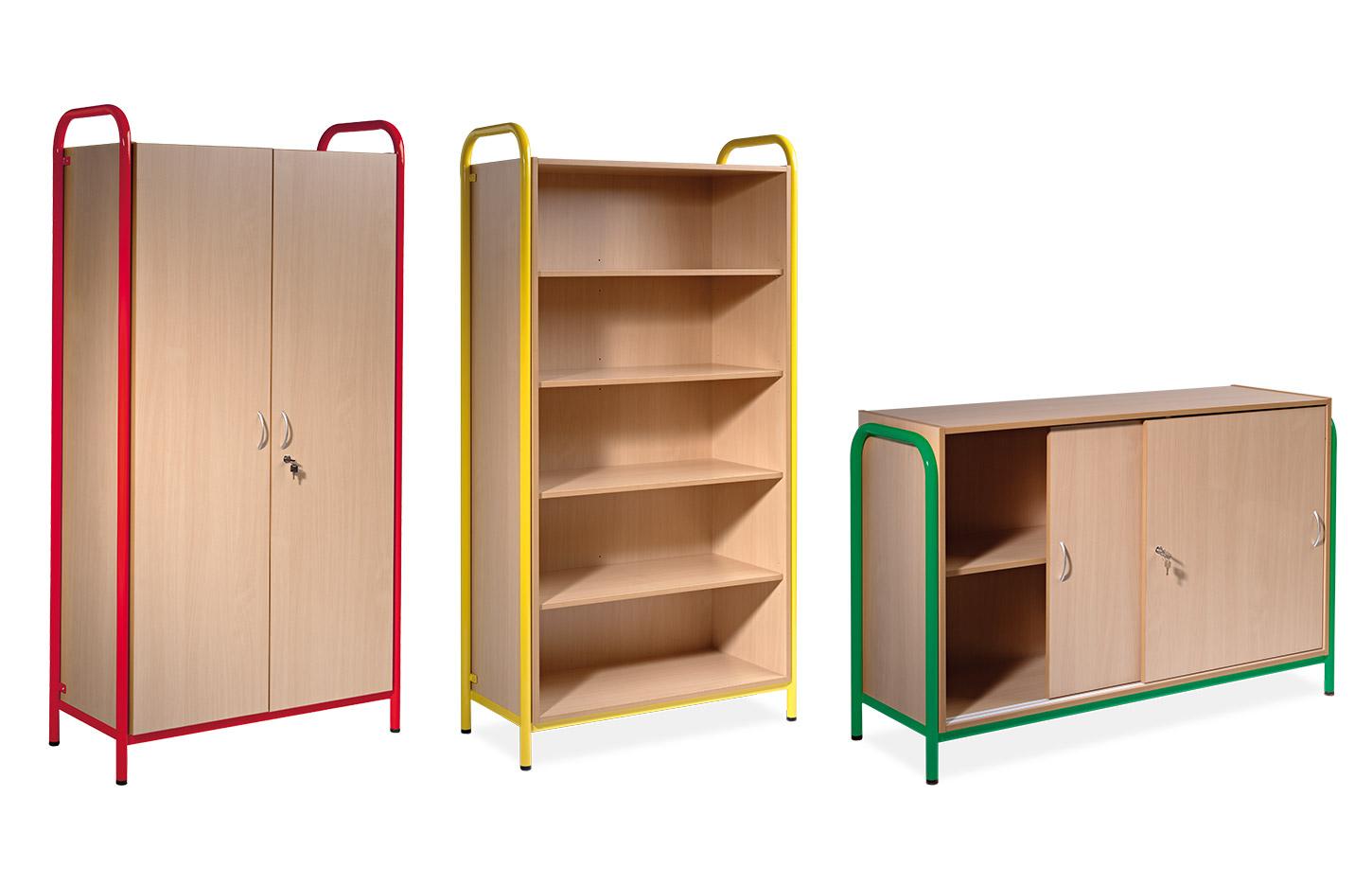 Table scolaire, armoire de 4 à 32 casiers en hêtre naturel, Fabrication Française, gamme Sureau - France Bureau