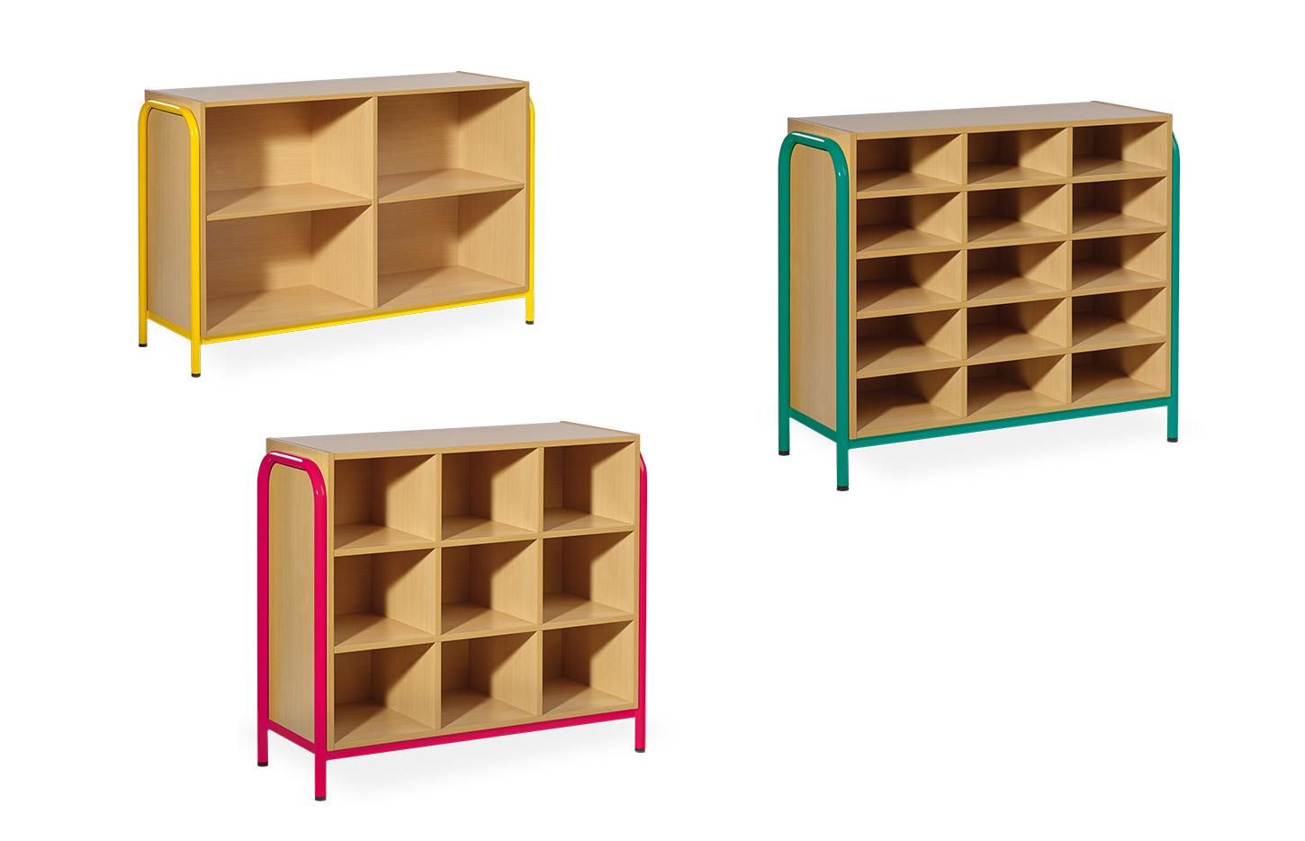 Table scolaire, armoire de 4 à 32 casiers en hêtre naturel, Fabrication Française, gamme Sureau - France Bureau
