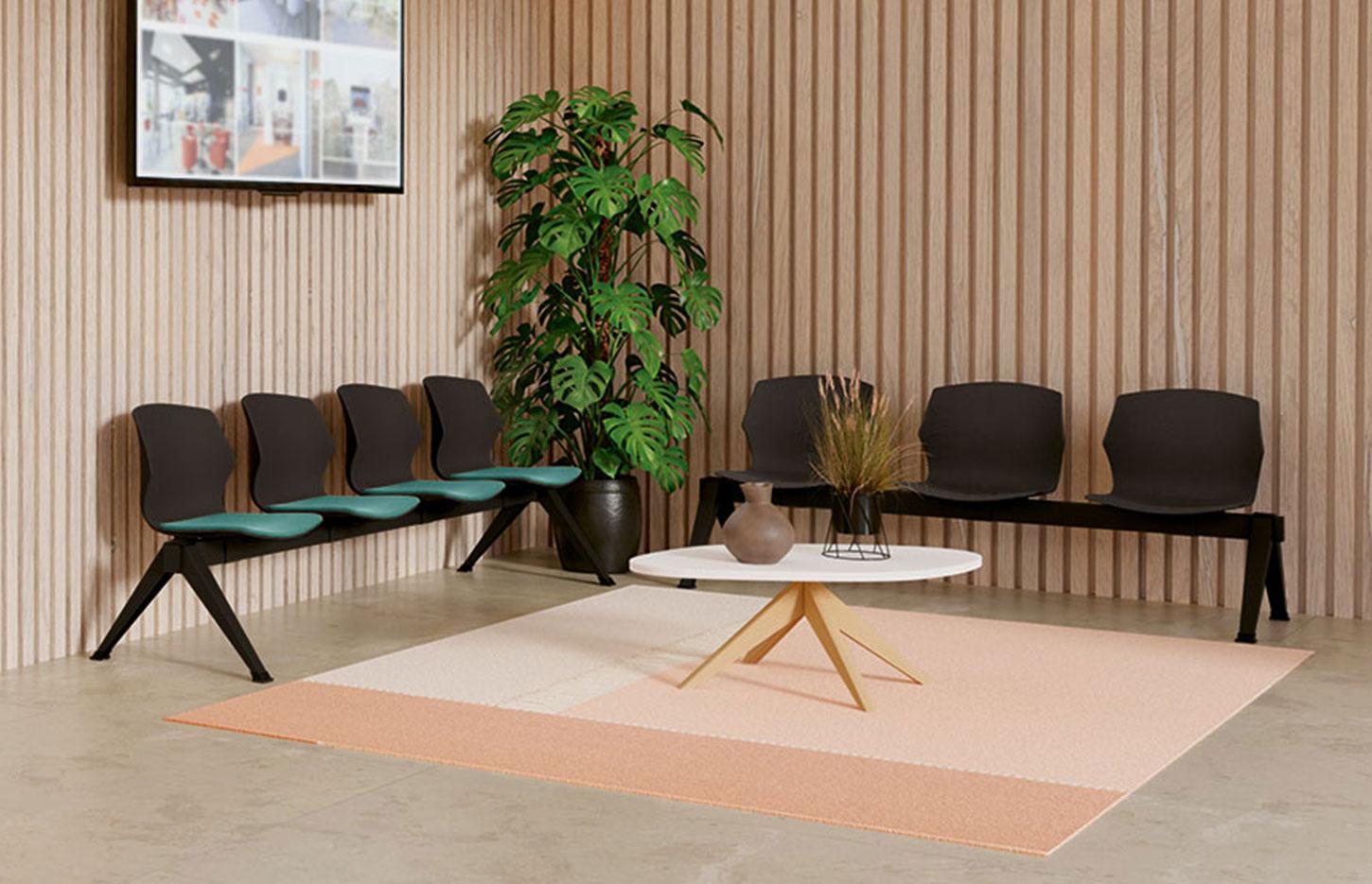 Siège sur poutre polypropylène colorée assise tissu, Fabrication Française, gamme Tage poutre - France Bureau