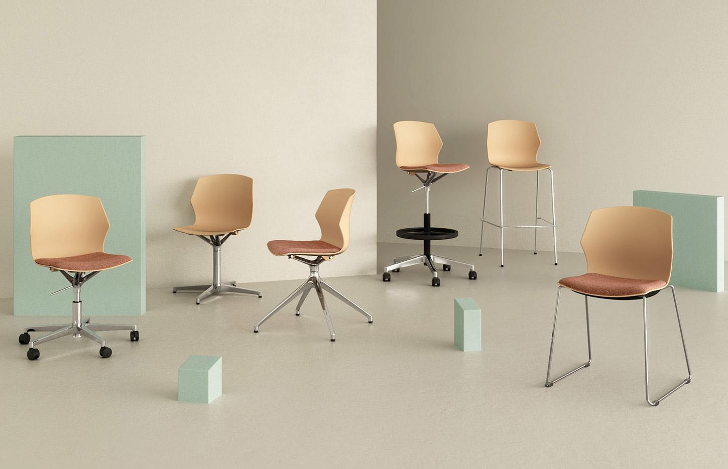 Chaises de collectivité en polypropylène ou tissu , gamme Tage - France Bureau