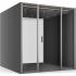 Cabine acoustique 4 places en tissu acoustique avec éclairage et ventilation, gamme Tahoe 4 places, France Bureau
