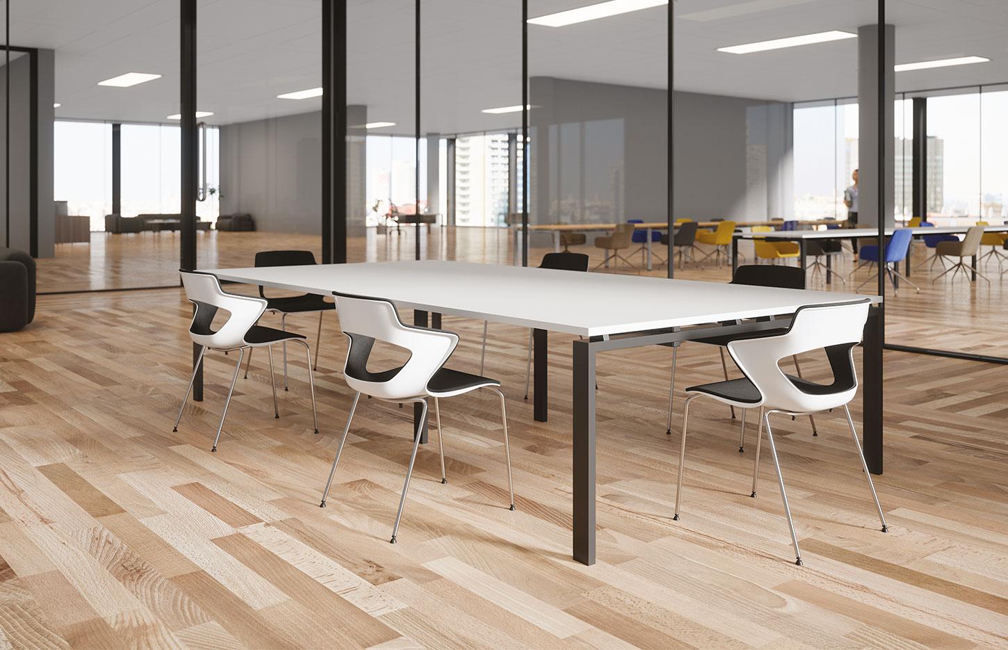 Table de réunion modulable, rectangulaire carré ronde ou ovale, Fabrication Française, gamme Tasman - France Bureau