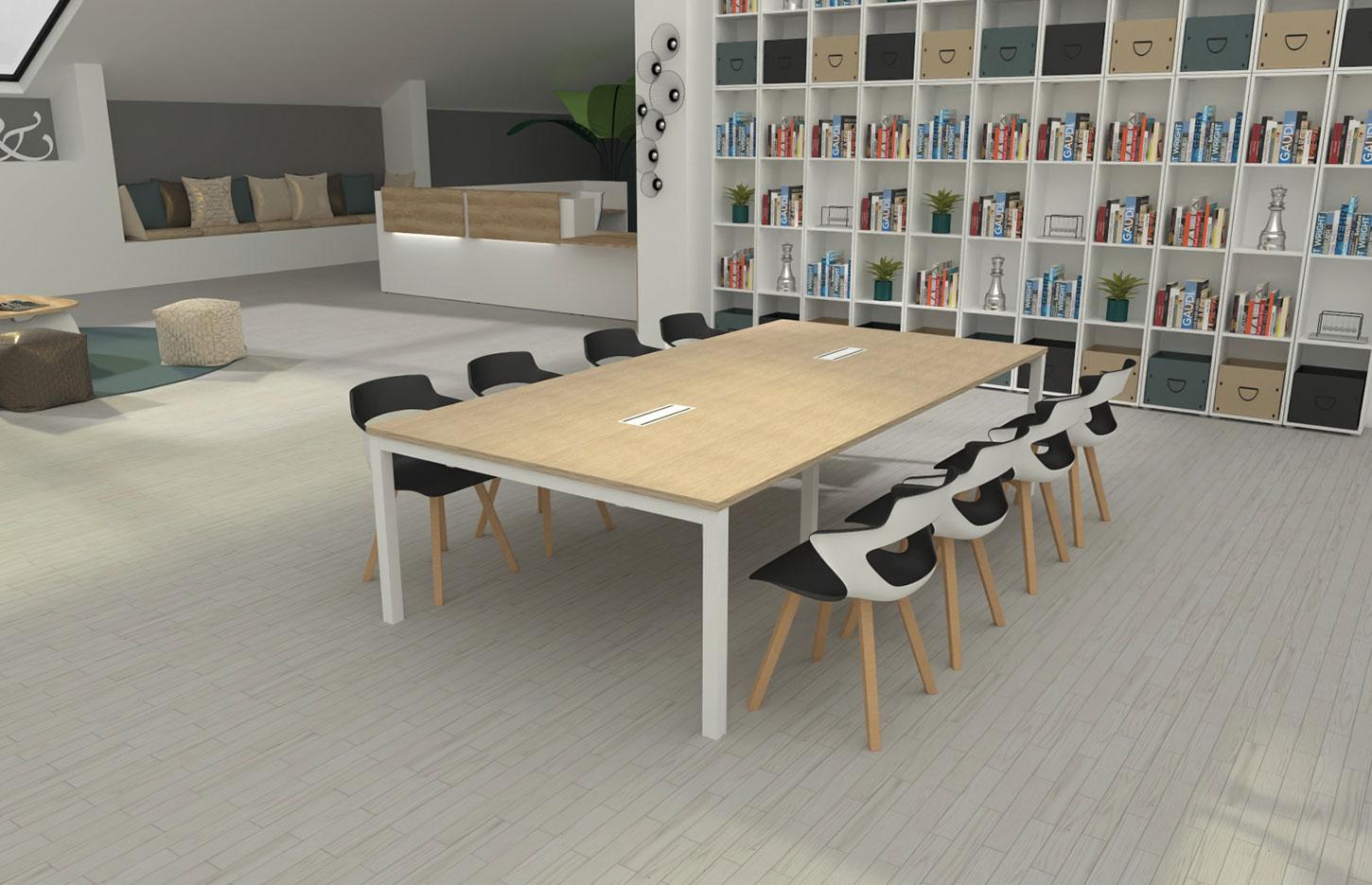 Table de réunion modulable, rectangulaire carré ronde ou ovale, Fabrication Française, gamme Tasman - France Bureau