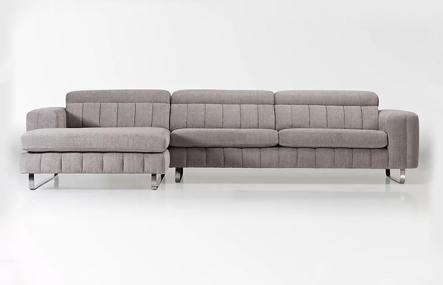 Canapé d\'accueil en tissu capitonné avec têtière réglable, gamme Thabor - France Bureau