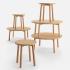 Table basse pieds bois chene massif plateau stratifié chene, gamme Tidone - France Bureau