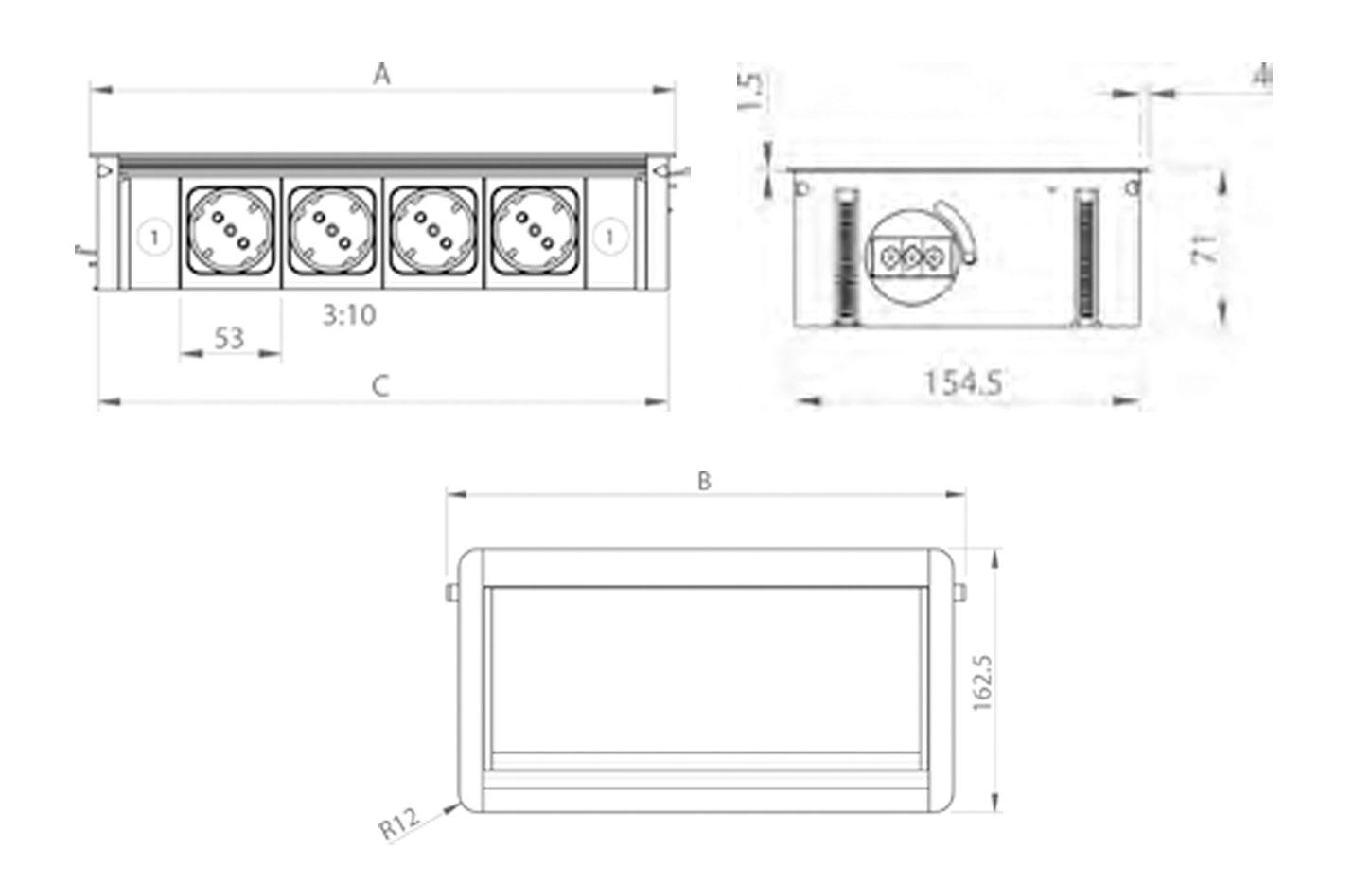 Trappe top-access avec prises et connectiques, gamme Top Access - France Bureau