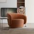 Fauteuil d\'accueil lounge coloris terracotta, assise arrondie confortable, gamme Tovel - France Bureau