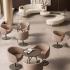 Chaise d\'accueil coloris beige, piétement pied central, disposition en îlot, gamme Tovel - France Bureau