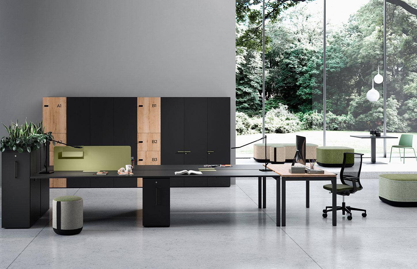 Bureau open-space bench face à face plateau mélaminé pieds métal, gamme Trièves open-space - France Bureau