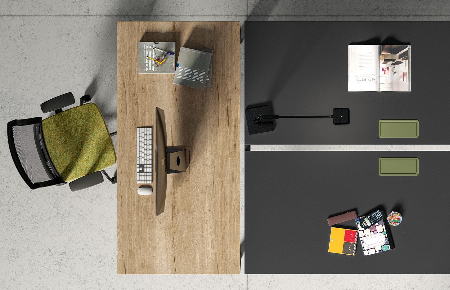 Bureau open-space bench face à face plateau mélaminé pieds métal, gamme Trièves open-space - France Bureau