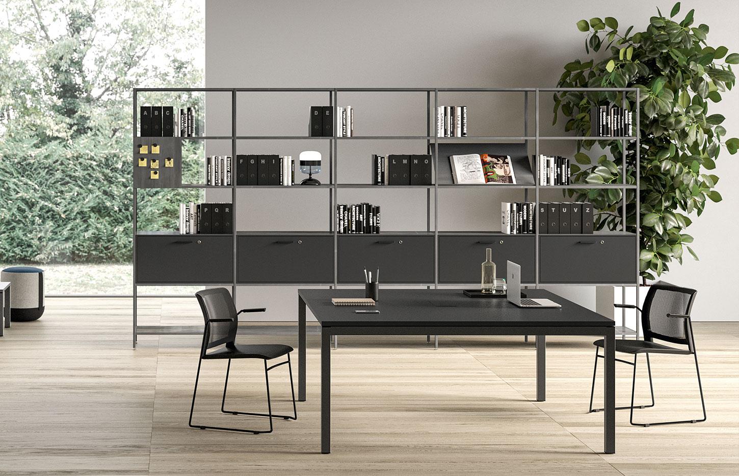 Bureau open-space bench face à face plateau mélaminé pieds métal, gamme Trièves open-space - France Bureau