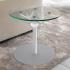Table ronde 3 hauteurs avec plateau en verre Ø60cm et structure en acier blanc - Gamme Triolet Glass - France Bureau	