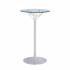 Table ronde 3 hauteurs avec plateau en verre Ø60cm et structure en acier blanc - Gamme Triolet Glass - France Bureau	
