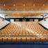 Amphithéâtre bois ou tissu avec structure argent ou noir, assise rabattable, gamme Trivor - France Bureau