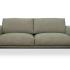 Canapé d\'accueil 3 places en tissu gris avec coussins moelleux et pieds métal, gamme Ubierna - France Bureau