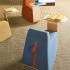Pouf basculant rembourré en tissu avec tablette en bois - Gamme Vaccarès - France Bureau	
