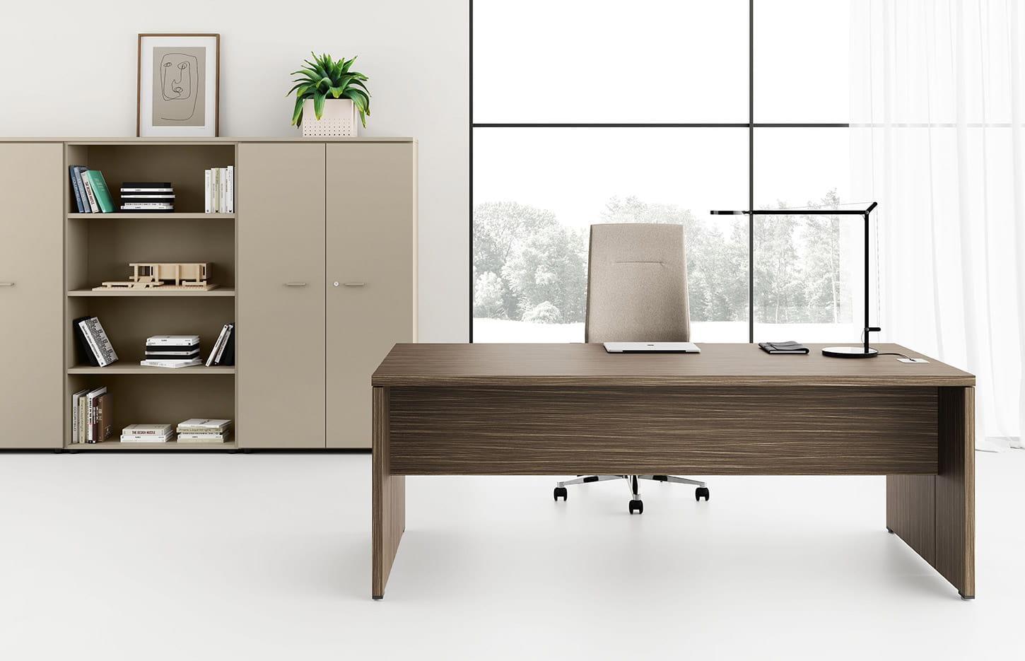 Bureau direction avec retour suspendu ou de rangement, gamme Vanoise Classic - France Bureau