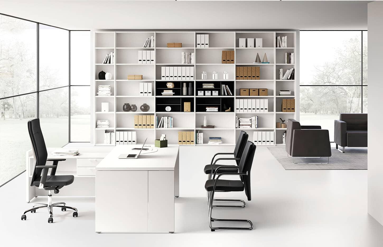 Bureau direction avec retour suspendu ou de rangement, gamme Vanoise Classic - France Bureau