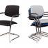 Chaises en tissu ou résille avec structure en acier chromée, Made in France, gamme Vars, France Bureau