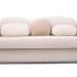 Canapé-lit convertible en tissu beige vu de face avec coussins déhoussables, gamme Venasque - France Bureau