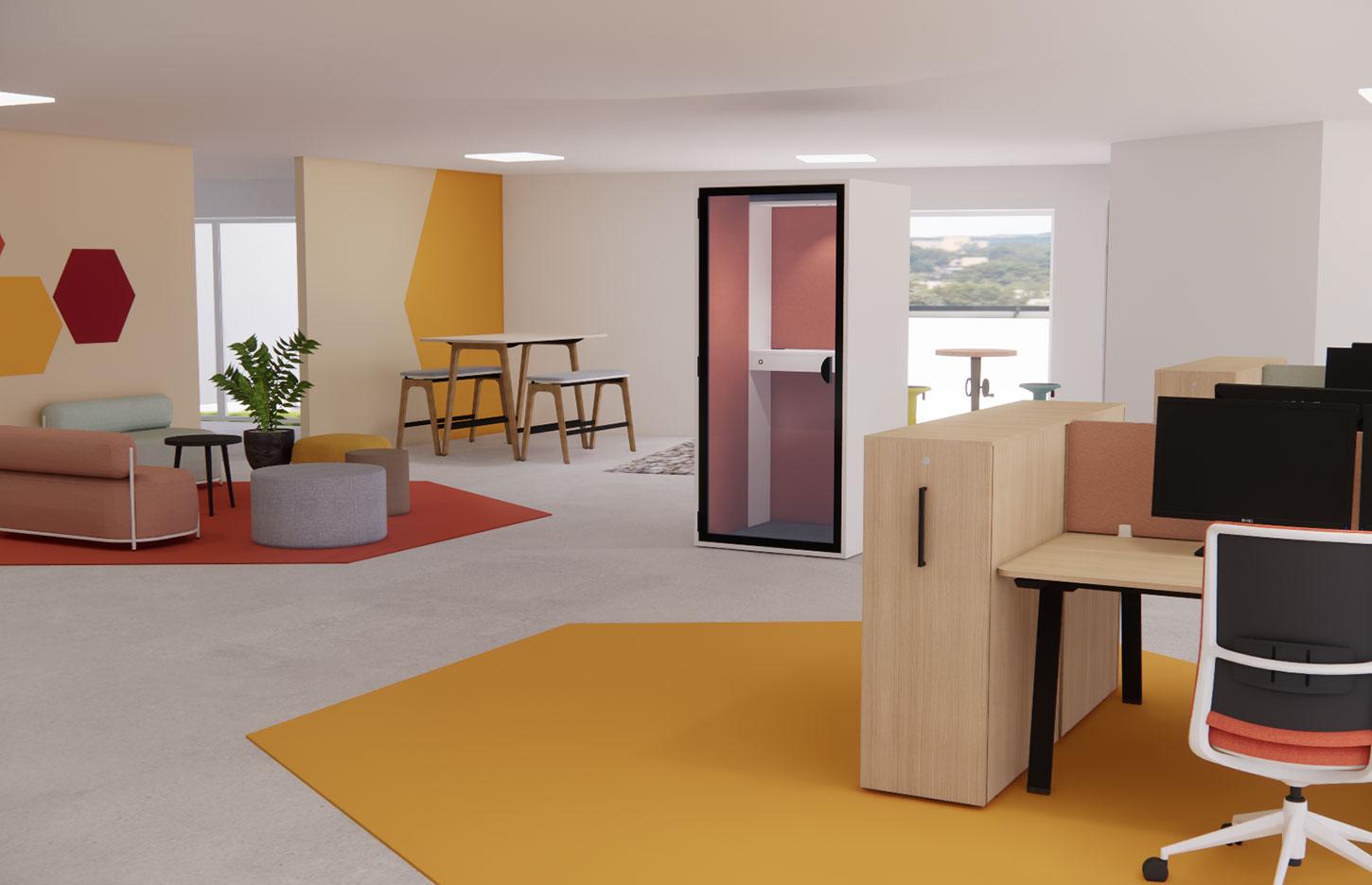 Cabine acoustique 1 place connectée éco responsable, gamme Verdon 1 place - France Bureau