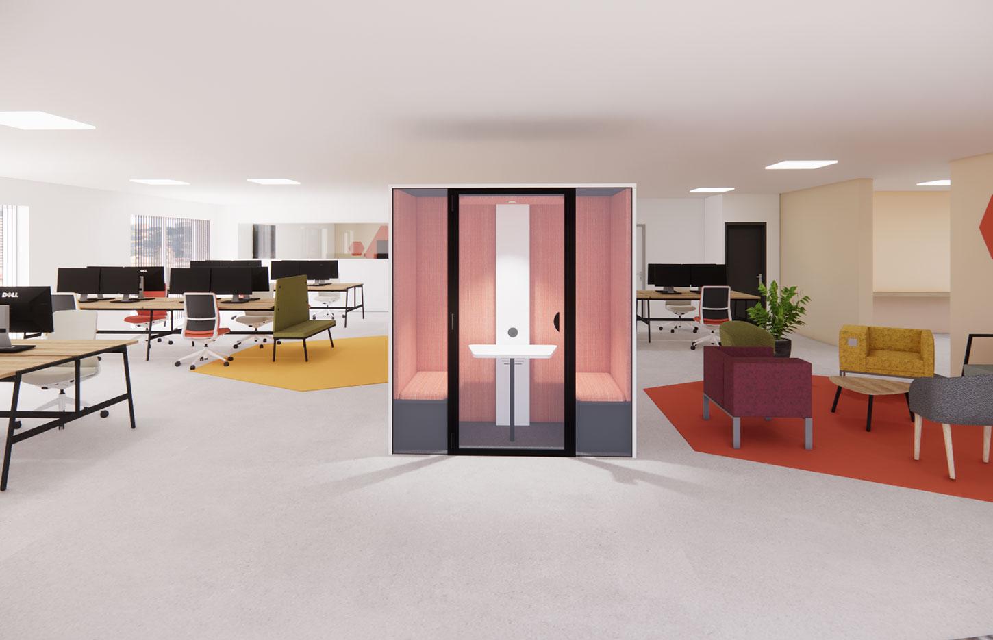 Cabine acoustique 2 places connectée éco responsable, gamme Verdon 2 places - France Bureau