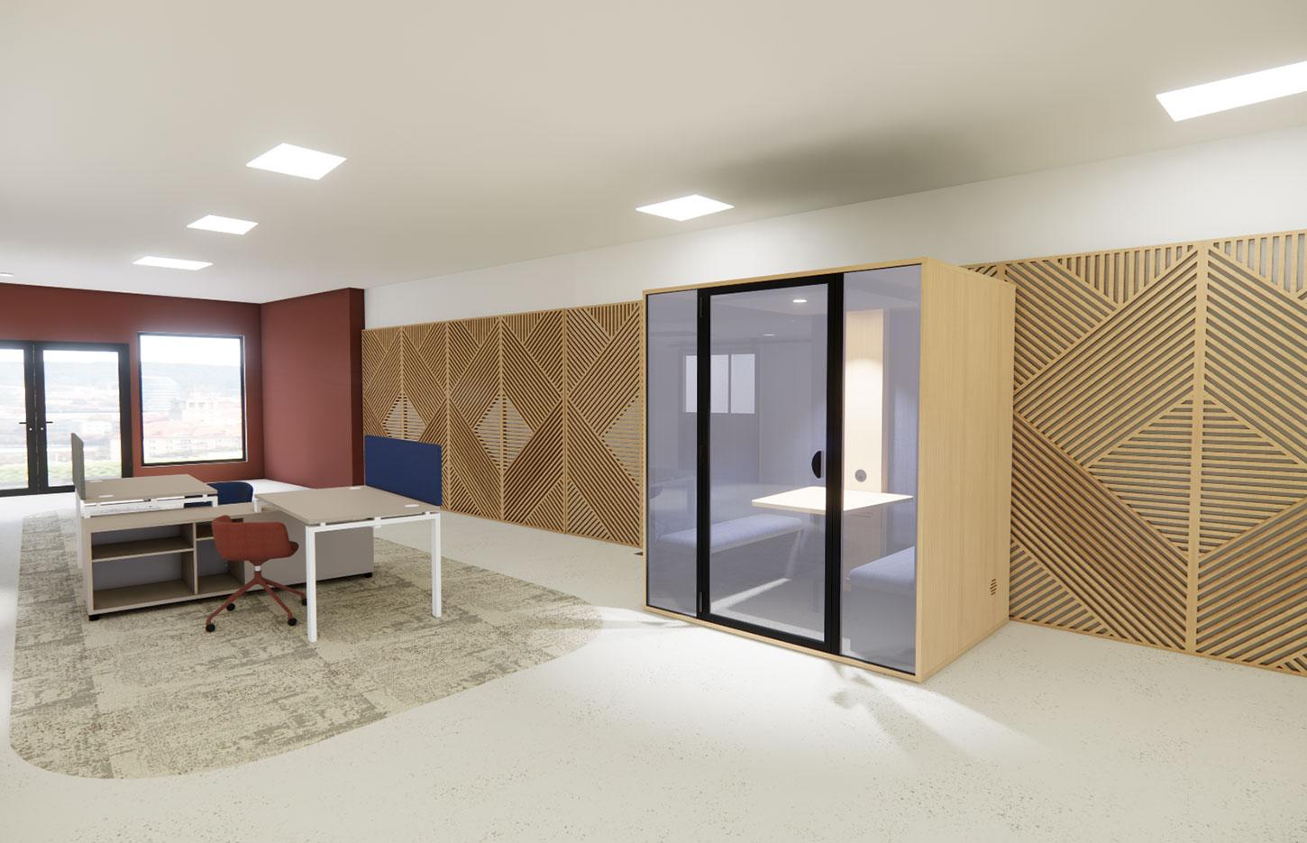 Cabine acoustique 4 places connectée éco responsable, gamme Verdon 4 places - France Bureau