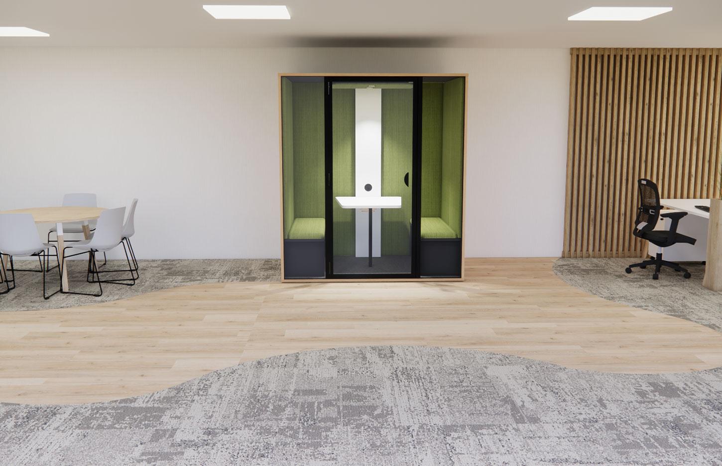 Cabine acoustique 4 places connectée éco responsable, gamme Verdon 4 places - France Bureau