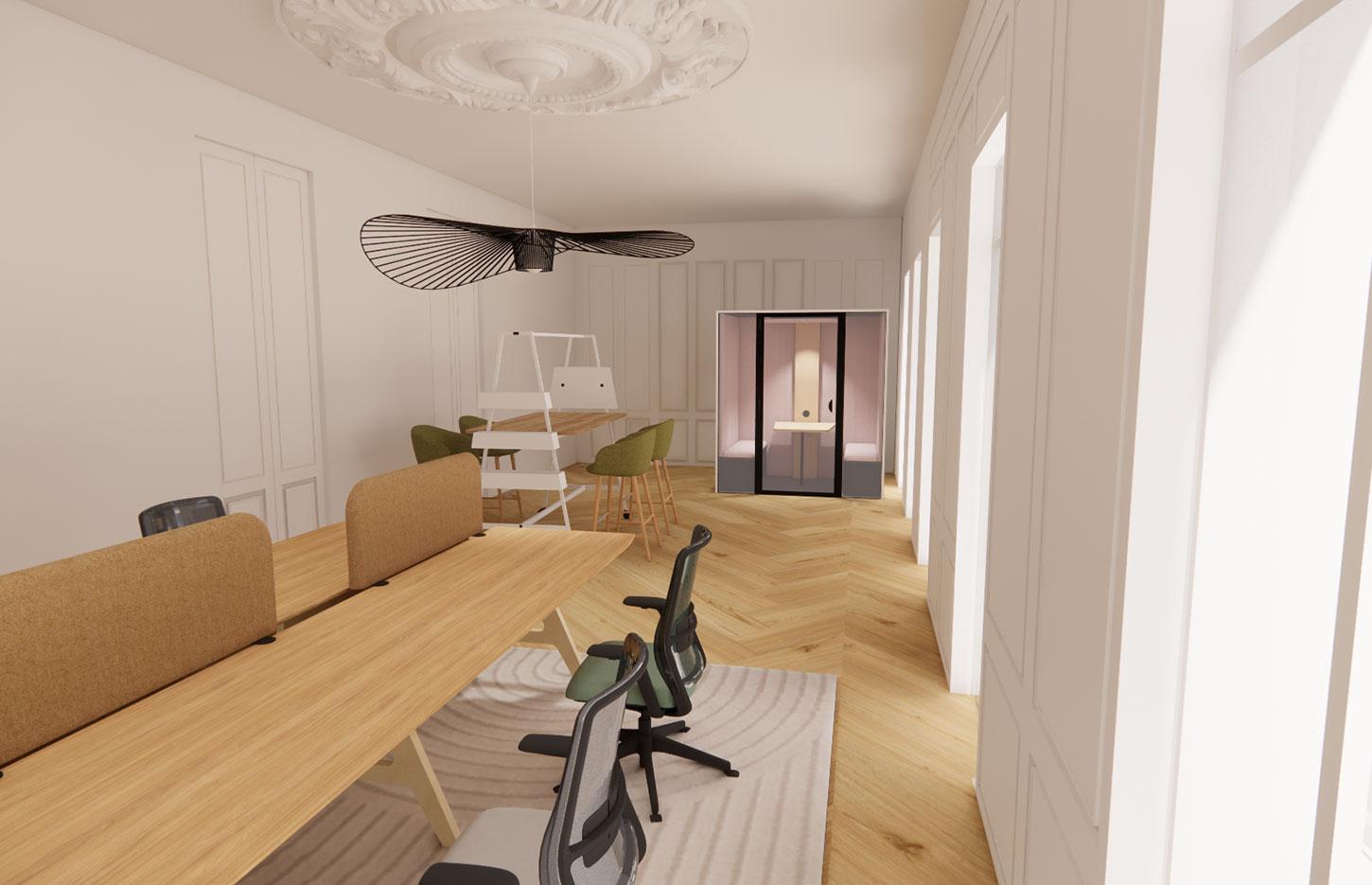 Cabine acoustique 4 places connectée éco responsable, gamme Verdon 4 places - France Bureau
