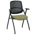 Chaise de réunion pliante sur patins avec assise rembourée en tissu vert acide - Gamme vernier - France Bureau