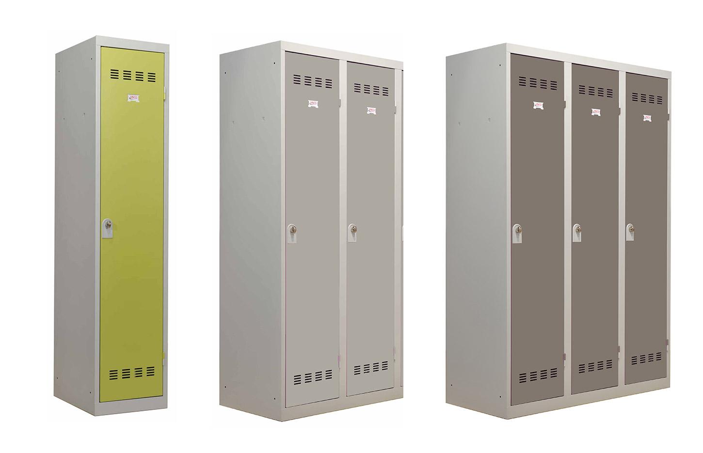 Vestiaire entreprise, scolaire ou collectivité, plusieurs configurations possibles, gamme Vestiaires Colorés - France Bureau
