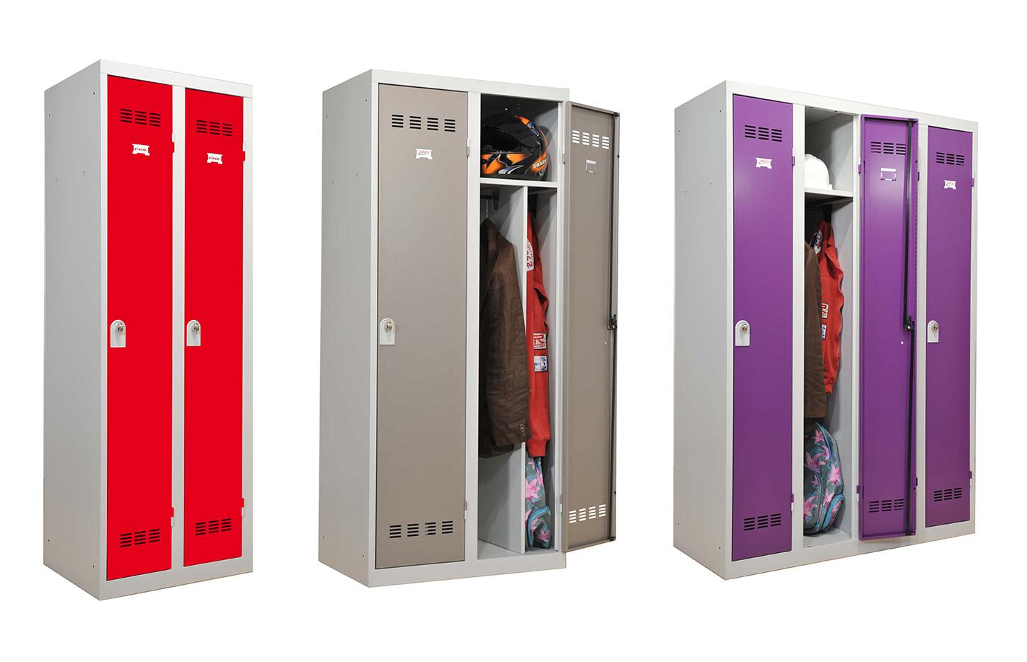 Vestiaire entreprise, scolaire ou collectivité, plusieurs configurations possibles, gamme Vestiaires Colorés - France Bureau