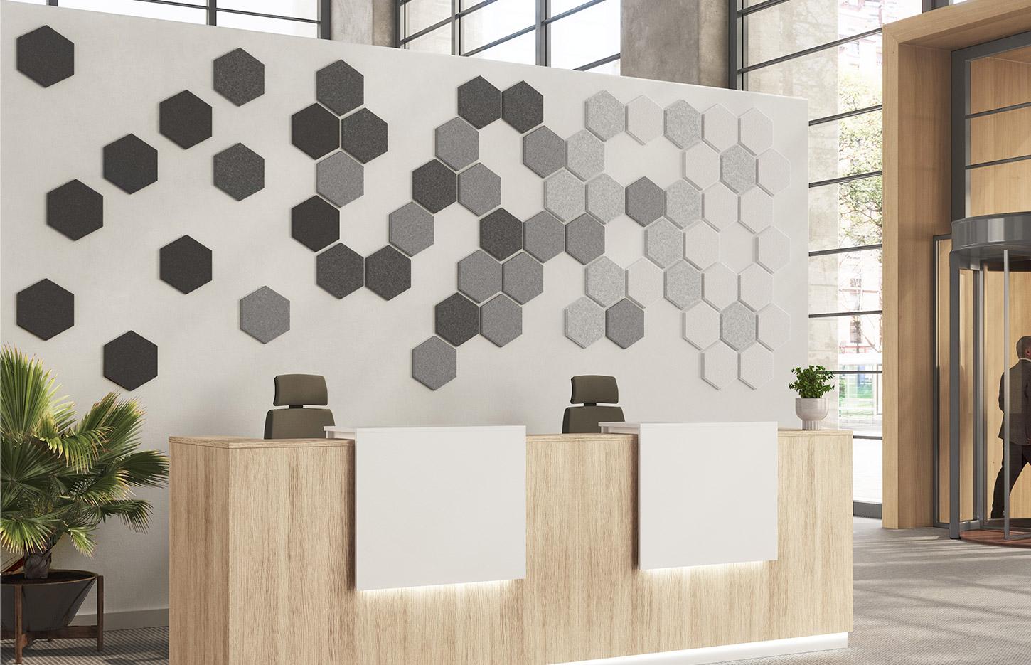 Panneaux muraux ou suspendus acoustique en PET recyclé, gamme Vinca wall - France Bureau