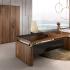 Bureau direction haut de gamme bois similicuir laiton, gamme Viverone - France Bureau