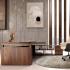 Bureau direction haut de gamme bois similicuir laiton, gamme Viverone - France Bureau