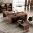 Bureau direction haut de gamme bois similicuir laiton, gamme Viverone - France Bureau