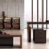 Bureau direction haut de gamme bois similicuir laiton, gamme Viverone - France Bureau